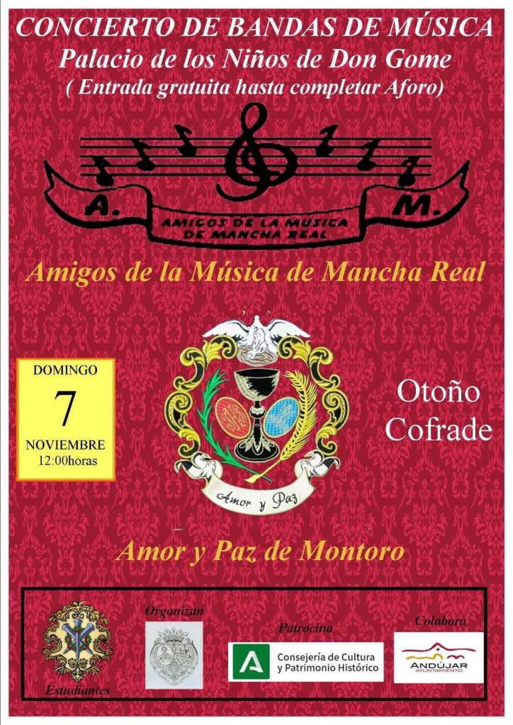 Cartel concierto de bandas de música de Andújar