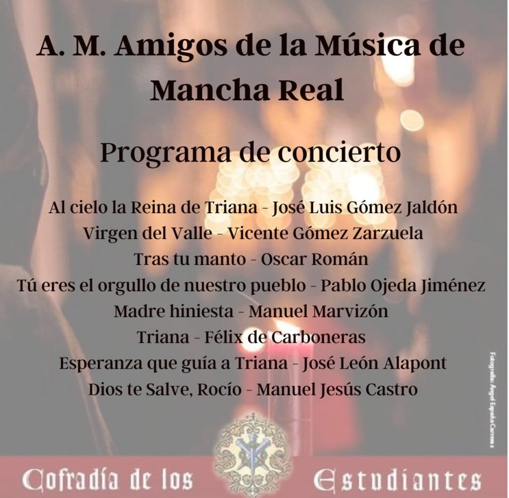 Presentacion del cartel de Semana Santa 2023 cofradia de los Estudiantes de Andújar. Programa del concierto