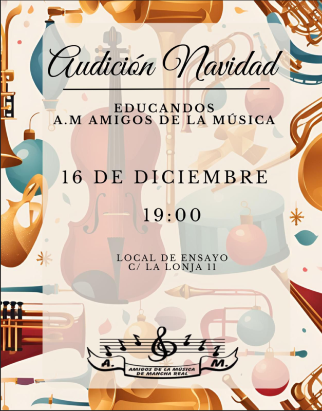 Audición de Navidad. Escuela de educandos Amigos de la música de Mancha Real