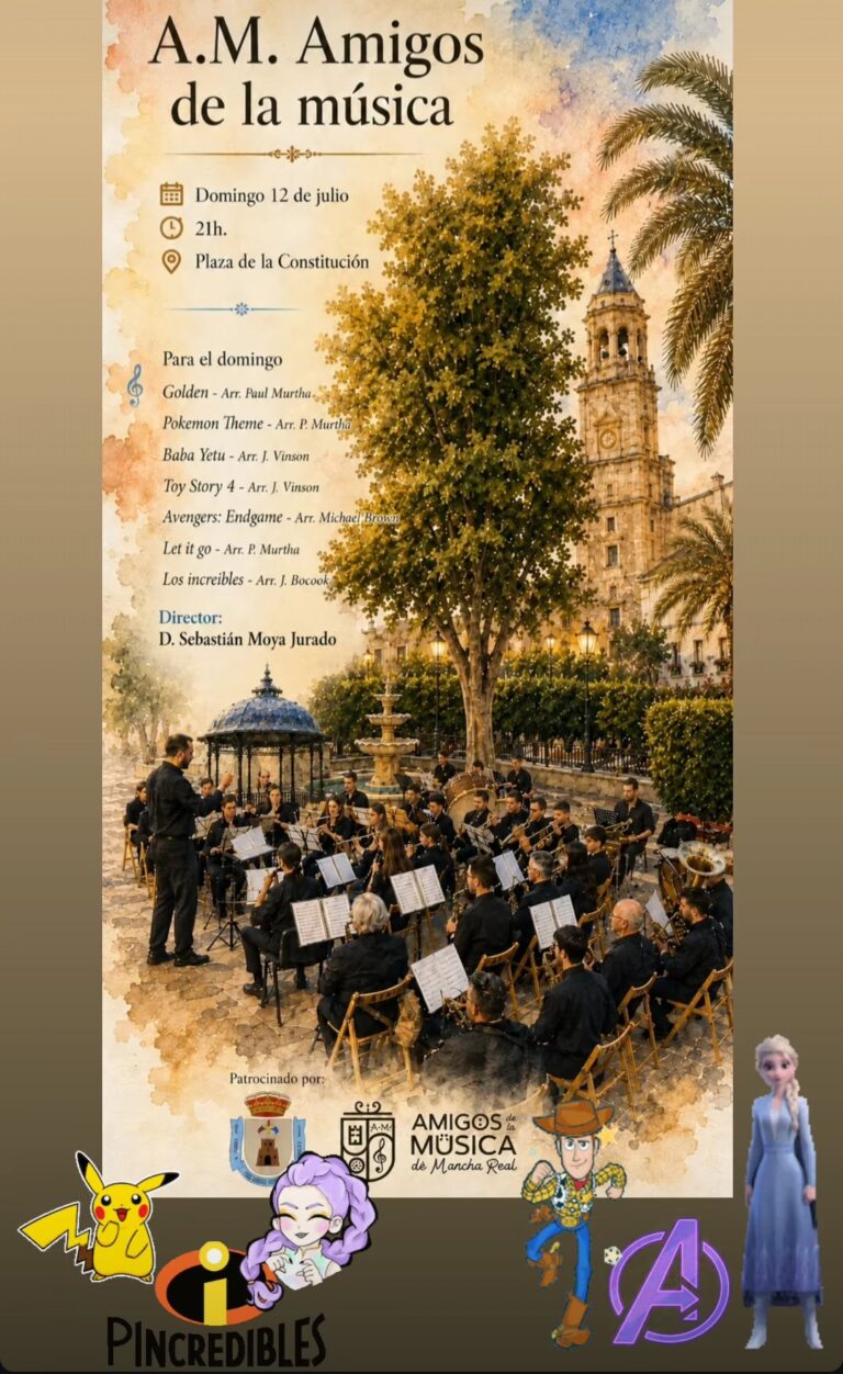 Concierto en la plaza 12 de julio. Amigos de la música de Mancha Real